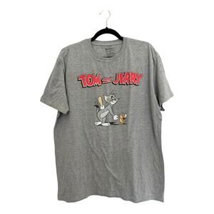 Tom and Jerry XL Gray Tee Unisex Cartoon